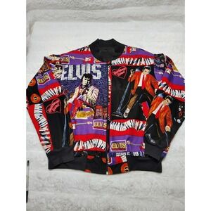 Elvis Presley Vtg 80's All Over Print Bomber Tour Concert Jacket Unisex Large/XL
